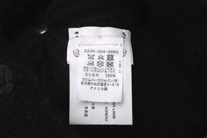 新品同様 CHROME HEARTS クロムハーツ ニットキャップ 帽子 ブラック カシミヤ レザー ONE(26cm) RN 97729 シルバー金具 中古 4c072683