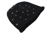Load image into Gallery viewer, CHROME HEARTS クロムハーツ ビーニー ニット帽 クロスボール ピラミッド ブラック カシミヤ シルバー925 美品 中古 4c072687