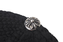 Load image into Gallery viewer, CHROME HEARTS クロムハーツ ビーニー ニット帽 クロスボール ピラミッド ブラック カシミヤ シルバー925 美品 中古 4c072687
