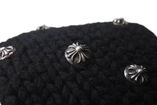 Load image into Gallery viewer, CHROME HEARTS クロムハーツ ビーニー ニット帽 クロスボール ピラミッド ブラック カシミヤ シルバー925 美品 中古 4c072687