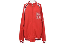 Load image into Gallery viewer, pellepelle ペレペレ ジップアップ スウェットシャツ サイズXL 刺繍デザイン シニール レッド コットン ポリエステル 美品 中古 4c072690
