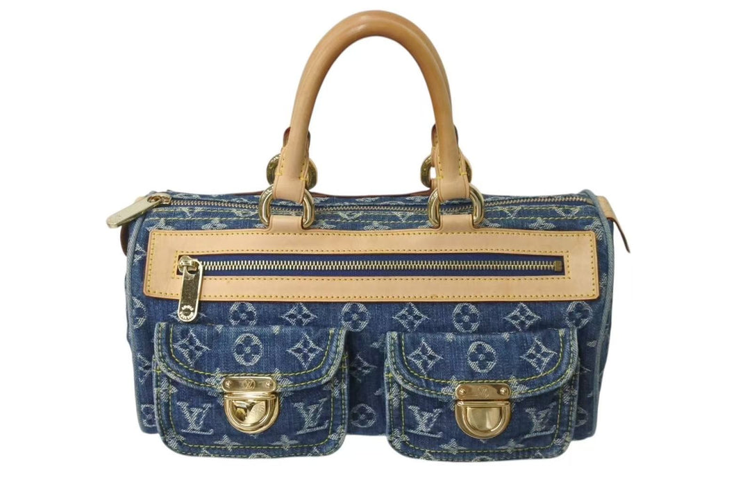 LOUIS VUITTON ルイヴィトン ネオスピーディ ハンドバッグ M95019 モノグラムデニム ゴールド金具 美品 中古 4c072699