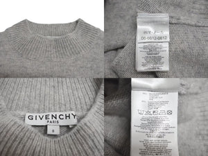 Givenchy ジバンシー ニット セーター キッズ ハイネック ウール カシミヤ グレー マルチカラー サイズ8 美品 中古 4c072711