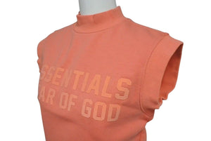 ESSENTIALS エッセンシャルズ フィアオブゴッド キッズ セットアップ ノースリーブ ハーフパンツ サーモンピンク 4/5 美品 中古 4c072714