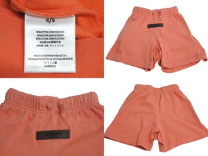 ESSENTIALS エッセンシャルズ フィアオブゴッド キッズ セットアップ ノースリーブ ハーフパンツ サーモンピンク 4/5 美品 中古 4c072714