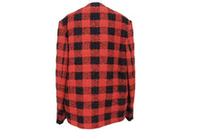 Load image into Gallery viewer, 新品未使用 LOUIS VUITTON ルイヴィトン 1AFWN0 ダミエ カラーレス ツイードジャケット サイズ50 レッド 中古 4c072724