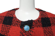 Load image into Gallery viewer, 新品未使用 LOUIS VUITTON ルイヴィトン 1AFWN0 ダミエ カラーレス ツイードジャケット サイズ50 レッド 中古 4c072724