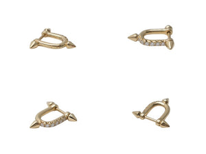 極美品 TIFFANY ティファニー タイタン by ファレル・ウィリアムス スモール ピアス AU750 D0.19ct 3.9g 中古 4c072725