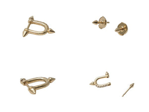 極美品 TIFFANY ティファニー タイタン by ファレル・ウィリアムス スモール ピアス AU750 D0.19ct 3.9g 中古 4c072725