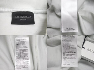 新品未使用 BALENCIAGA バレンシアガ SKATER OVERSIZED 半袖Tシャツ クラッシュダスト加工 23SS 739028 ホワイト サイズ2 中古 4c072736