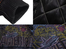 Load image into Gallery viewer, 極美品 PellePelle ペレペレ AMERICA アメリカ ファー レザージャケット CHINA製 レザー ブラック マルチカラー サイズ12 中古 4c072744