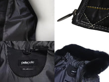 Load image into Gallery viewer, 極美品 PellePelle ペレペレ AMERICA アメリカ ファー レザージャケット CHINA製 レザー ブラック マルチカラー サイズ12 中古 4c072744