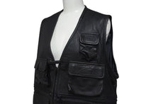 Load image into Gallery viewer, I.S chisato tsumoridesign イッセイスポーツチサトツモリデザイン フッシングベスト 80s ラムレザー ブラック サイズ9 美品 中古 4c072746