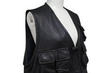 Load image into Gallery viewer, I.S chisato tsumoridesign イッセイスポーツチサトツモリデザイン フッシングベスト 80s ラムレザー ブラック サイズ9 美品 中古 4c072746