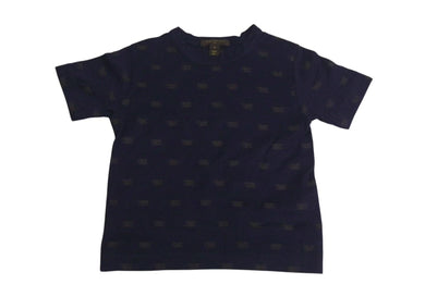 ルイ・ヴィトン ルイ・ヴィトン LVロゴ 半袖Tシャツ チビT RM071K MKJR99JBD コットン ネイビー ブラウン サイズ3 美品 中古 4c072748 