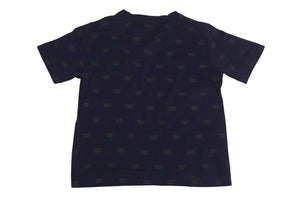 LOUIS VUITTON ルイヴィトン LVロゴ 半袖Tシャツ チビT RM071K MKJR99JBD コットン ネイビー ブラウン サイズ3 美品 中古 4c072748