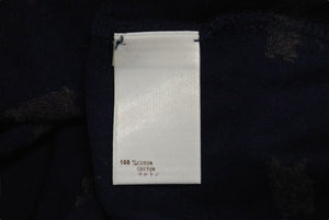 LOUIS VUITTON ルイヴィトン LVロゴ 半袖Tシャツ チビT RM071K MKJR99JBD コットン ネイビー ブラウン サイズ3 美品 中古 4c072748