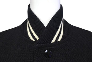 SAINT LAURENT PARIS サンローランパリ テディジャケット スタジャン 376283 ブラック ホワイト サイズ160/84Y 美品 中古 4c072749