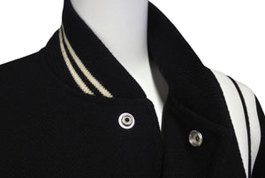 SAINT LAURENT PARIS サンローランパリ テディジャケット スタジャン 376283 ブラック ホワイト サイズ160/84Y 美品 中古 4c072749