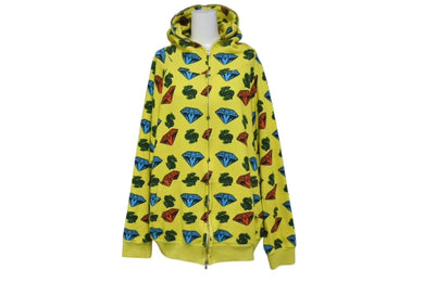 BILLIONAIRE BOYS CLUB ビリオネアボーイズクラブ DIAMOND&DOLLAR FULL ZIP HOODIE ジップアップパーカー サイズM 美品 中古 4c072751