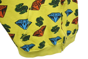 BILLIONAIRE BOYS CLUB ビリオネアボーイズクラブ DIAMOND&DOLLAR FULL ZIP HOODIE ジップアップパーカー サイズM 美品 中古 4c072751