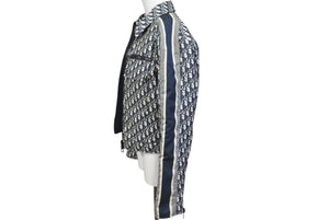 極美品 ChristianDior クリスチャンディオール リバーシブルジャケット トロッター 147V17A2968 ネイビー ホワイト サイズ36 中古 4c072753