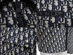 極美品 ChristianDior クリスチャンディオール リバーシブルジャケット トロッター 147V17A2968 ネイビー ホワイト サイズ36 中古 4c072753