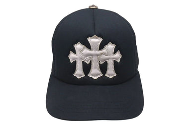 CHROME HEARTS クロムハーツ TRUCKER CAP トラッカーキャップ セメタリーレザーパッチ メッシュキャップ ブラック ホワイト 美品 中古 4c072758