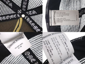 CHROME HEARTS クロムハーツ TRUCKER CAP トラッカーキャップ セメタリーレザーパッチ メッシュキャップ ブラック ホワイト 美品 中古 4c072758