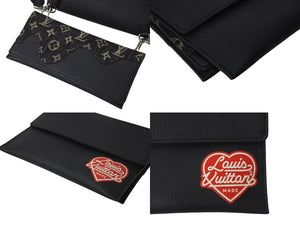 極美品 LOUIS VUITTON x NIGO ルイヴィトン ニゴー 22SS ショルダーバッグ モノグラムドリップ トリオポーチ M81013 ブラック 中古 4c072769