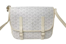 Load image into Gallery viewer, GOYARD ゴヤール ショルダーバッグ ベルヴェデールMM ヘリンボーン コーティングキャンバス ホワイト シルバー金具 美品 中古 4c072772