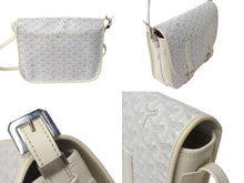 Load image into Gallery viewer, GOYARD ゴヤール ショルダーバッグ ベルヴェデールMM ヘリンボーン コーティングキャンバス ホワイト シルバー金具 美品 中古 4c072772