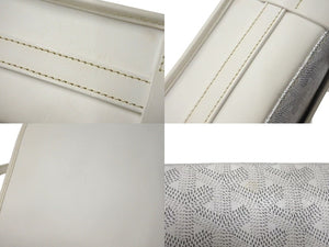 GOYARD ゴヤール ショルダーバッグ ベルヴェデールMM ヘリンボーン コーティングキャンバス ホワイト シルバー金具 美品 中古 4c072772