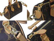 Load image into Gallery viewer, 極美品 LOUIS VUITTON ルイヴィトン ナノスピーディ 2WAYショルダーバッグ M81085 モノグラムキャンバス ブラウン 中古 4c072775
