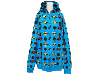 極美品 BILLIONAIRE BOYS CLUB ビリオネアボーイズクラブ DIAMOND&DOLLAR フルジップパーカー ブルー XL 中古 4c072780
