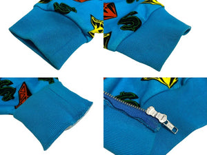極美品 BILLIONAIRE BOYS CLUB ビリオネアボーイズクラブ DIAMOND&DOLLAR フルジップパーカー ブルー XL 中古 4c072780