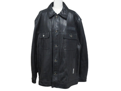 JORDAN ジョーダン TWO 3 VINTAGE LEATHER JACKET ツースリー ビンテージ レザージャケット ブラック サイズ L 美品 中古 4c072781