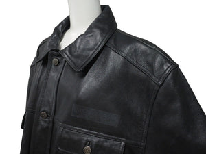 JORDAN ジョーダン TWO 3 VINTAGE LEATHER JACKET ツースリー ビンテージ レザージャケット ブラック サイズ L 美品 中古 4c072781
