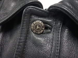 JORDAN ジョーダン TWO 3 VINTAGE LEATHER JACKET ツースリー ビンテージ レザージャケット ブラック サイズ L 美品 中古 4c072781