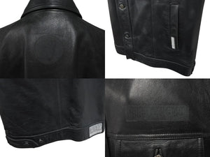 JORDAN ジョーダン TWO 3 VINTAGE LEATHER JACKET ツースリー ビンテージ レザージャケット ブラック サイズ L 美品 中古 4c072781