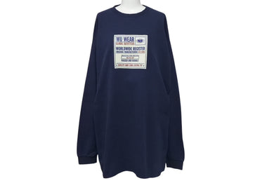 WU WEAR ウーウェア Cotton long sleeve コットンロングスリーブ サイズ XL Wu Tang Clan ネイビー 90s 美品 中古 4c072783