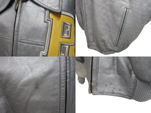 Load image into Gallery viewer, pellepelle ペレペレ レザージャケット サイズ46 刺繍デザイン シルバー ホワイト ヴィンテージ 良品 中古 4c072792