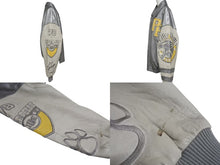 Load image into Gallery viewer, pellepelle ペレペレ レザージャケット サイズ46 刺繍デザイン シルバー ホワイト ヴィンテージ 良品 中古 4c072792