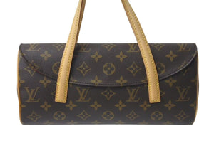 極美品 LOUIS VUITTON ルイヴィトン ソナチネ ハンドバッグ M51902 モノグラム PVC レザー ブラウン 中古 4c072793