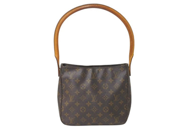 LOUIS VUITTON ルイヴィトン ルーピングMM ハンドバッグ M51146 モノグラム ゴールド金具 ブラウン 美品 中古 4c072795