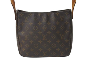 LOUIS VUITTON ルイヴィトン ルーピングMM ハンドバッグ M51146 モノグラム ゴールド金具 ブラウン 美品 中古 4c072795