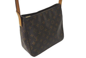 LOUIS VUITTON ルイヴィトン ルーピングMM ハンドバッグ M51146 モノグラム ゴールド金具 ブラウン 美品 中古 4c072795