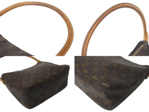 LOUIS VUITTON ルイヴィトン ルーピングMM ハンドバッグ M51146 モノグラム ゴールド金具 ブラウン 美品 中古 4c072795