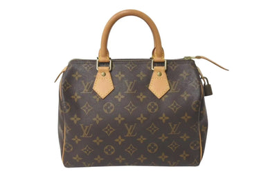LOUIS VUITTON ルイヴィトン スピーディ25 ハンドバッグ M41109 モノグラム PVC レザー ゴールド金具 ブラウン 美品 中古 4c072796