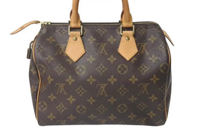 LOUIS VUITTON ルイヴィトン スピーディ25 ハンドバッグ M41109 モノグラム PVC レザー ゴールド金具 ブラウン 美品 中古 4c072796